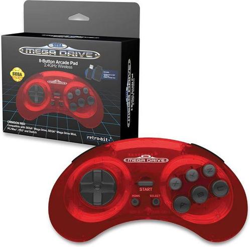 Retro-Bit SEGA Mega Drive 2.4G Wireless 8 Button Arcade, Spelcomputers en Games, Spelcomputers | Sega, Nieuw, Ophalen of Verzenden