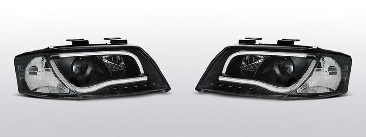 Koplampen Tube Light | Audi A6 C5 1997-1999 | zwart, Auto-onderdelen, Verlichting, Nieuw, Audi, Verzenden