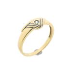 8 Krt fantasie ring met zirconia (geelgoud, damesring), Sieraden, Tassen en Uiterlijk, Antieke sieraden, Ophalen of Verzenden