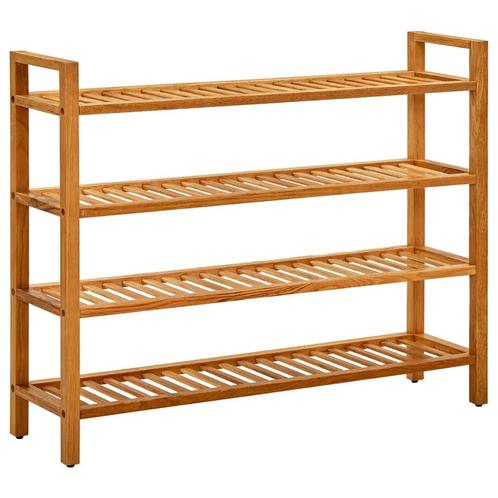 vidaXL Schoenenrek met 4 schappen 100x27x80 cm massief, Huis en Inrichting, Kasten | Schoenenrekken, Nieuw, Verzenden
