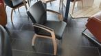 Leolux Camarilla eetkamerstoel refurbished in zwart Leer, Zo goed als nieuw, Zwart, Vijf, Zes of meer stoelen