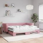 vidaXL Slaapbank onderschuifbed en matrassen 90x200 cm, Huis en Inrichting, Slaapkamer | Bedden, 90 cm, Eenpersoons, Verzenden