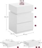 Nachtkastje met LED verlichting - 3 laden - verschillende, Huis en Inrichting, Verzenden, Nieuw