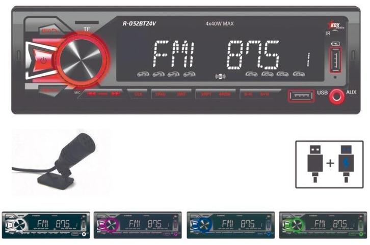 Autoradio KDX Audio R-032BT, Auto diversen, Autoradio's, Nieuw, Verzenden