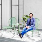 TRUUSK 3-delige Bistro-Set - Staal - Weerbestendig - Ergonom, Verzenden, Nieuw