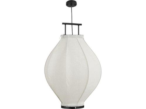 Mica Decorations Pego Hanglamp - H73 x Ø54 cm - Linnen - Off, Huis en Inrichting, Lampen | Hanglampen, Nieuw, Verzenden