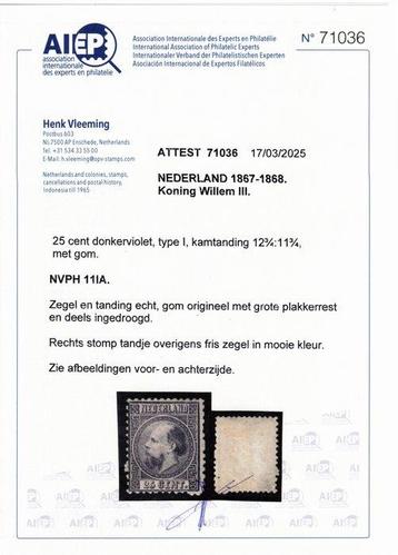 Nederland 1867 - Koning Willem III - Gratis verzending beschikbaar voor biedingen