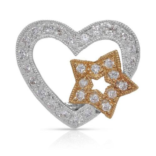 Zonder Minimumprijs - Hanger Tweekleurig - 0.28ct. tw., Sieraden, Tassen en Uiterlijk, Antieke sieraden