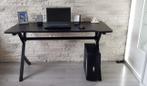 Gaming bureau met inkeping 136x65x75 cm zwart x-poten