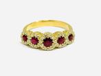Ring - 18 karaat Geel goud - 2.05ct. tw. Robijn - Diamant -, Nieuw