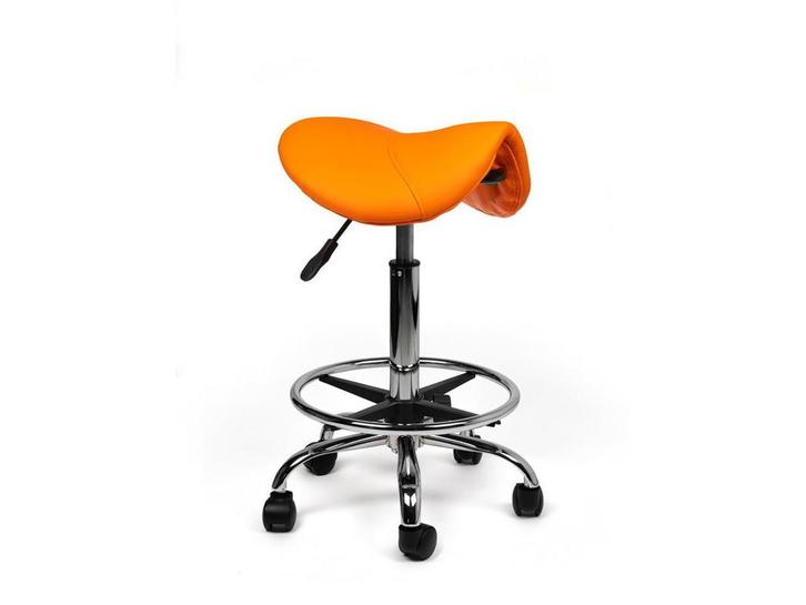 Zadelkruk Oranje - Standaard Zithoogte met Voetsteun, Huis en Inrichting, Krukjes, In hoogte verstelbaar, Nieuw, Kunststof