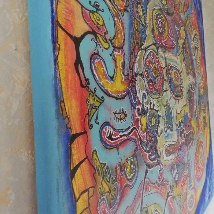 Pascal Manitoba (XX - Loeil du cyclone ,oeuvre vendue par, Antiek en Kunst, Kunst | Schilderijen | Modern