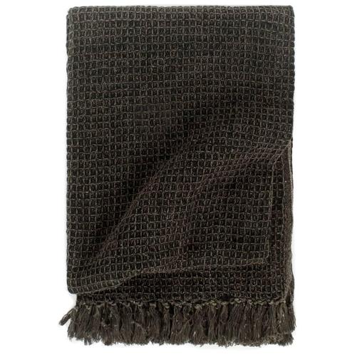 vidaXL Plaid 160x210 cm katoen antraciet en bruin, Huis en Inrichting, Slaapkamer | Beddengoed, Grijs, Nieuw, Verzenden