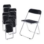 Klapstoel set van 6 Pornainen 74x46x47 cm zwart [en.casa], Huis en Inrichting, Stoelen, Verzenden, Nieuw