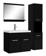 Badkamermeubel Set Montreal 60 x 35 cm Mat zwart Badmeubel, Huis en Inrichting, Verzenden, Nieuw, Wastafelkast