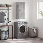 vidaXL Wandkast 34,5x34x90 cm bewerkt hout betongrijs, Minder dan 50 cm, Verzenden, Nieuw, Minder dan 100 cm