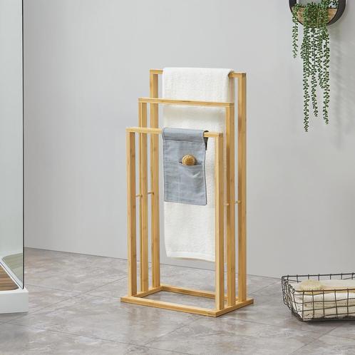 [en.casa] Bamboe handdoekrek Rana 40x24x82 cm vrijstaand, Huis en Inrichting, Badkamer | Badtextiel en Accessoires, Nieuw, Verzenden
