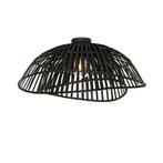 Oosterse plafondlamp zwart bamboe 62 cm - Pua, Huis en Inrichting, Lampen | Plafondlampen, Nieuw, Oosters