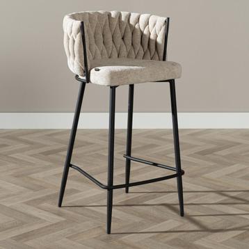 40% Korting: Barkruk River chenille beige 75cm beschikbaar voor biedingen
