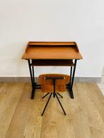 Bureau - Teak - Set scolastico vintage - Bureau, kruk en