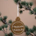 Hanger Vilt - Kerstbal Geborduurd Motief - Gingerbread - 8cm, Nieuw, Ophalen of Verzenden