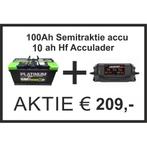 Combi Platinum 100ah semitraktie accu + 10ah Lader, Auto-onderdelen, Verzenden, Nieuw