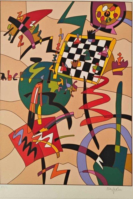 Ugo Nespolo (1941) - Chess board - Scacchiera, Antiek en Kunst, Antiek | Overige Antiek