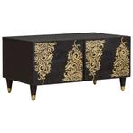 vidaXL Salontafel Zwart 80 x 50 x 40 cm Massief Mango Hout, Huis en Inrichting, Tafels | Salontafels, Verzenden, Nieuw, 50 tot 100 cm