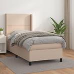 vidaXL Boxspring met matras kunstleer cappuccinokleurig, Huis en Inrichting, Overige materialen, 90 cm, Eenpersoons, Bruin