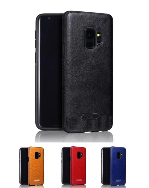 Galaxy S9 Plus Leather Design Back Cover Hoesje, Telecommunicatie, Mobiele telefoons | Hoesjes en Frontjes | Samsung, Nieuw, Ophalen of Verzenden