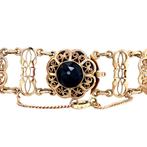 Gouden vintage bootjes armband met granaat 14 krt, Ophalen of Verzenden, Nieuw