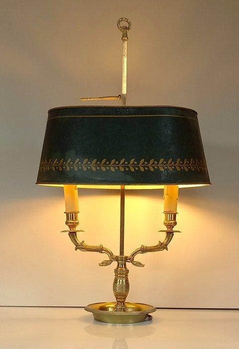 Bouilotte lamp - met zwanenkoppen - Brons, Metaal, Antiek en Kunst, Antiek | Meubels | Stoelen en Banken