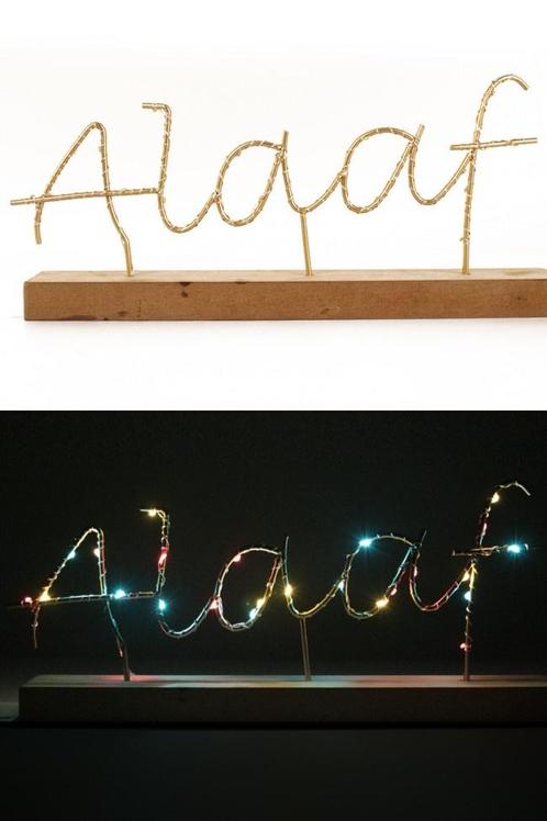 Plankje Met Tekst Alaaf Verlicht, Hobby en Vrije tijd, Feestartikelen, Nieuw, Verzenden