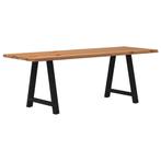 vidaXL Eettafel rechthoekig 220x80x74 cm massief eikenhout, Huis en Inrichting, Tafels | Eettafels, Verzenden, Nieuw