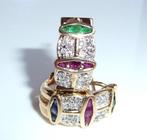Oorbellen - 14 karaat Geel goud, Witgoud - 0.70ct. tw., Nieuw