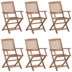 vidaXL Tuinstoelen 6 st inklapbaar massief acaciahout, Tuin en Terras, Tuinstoelen, Verzenden, Nieuw, Hout