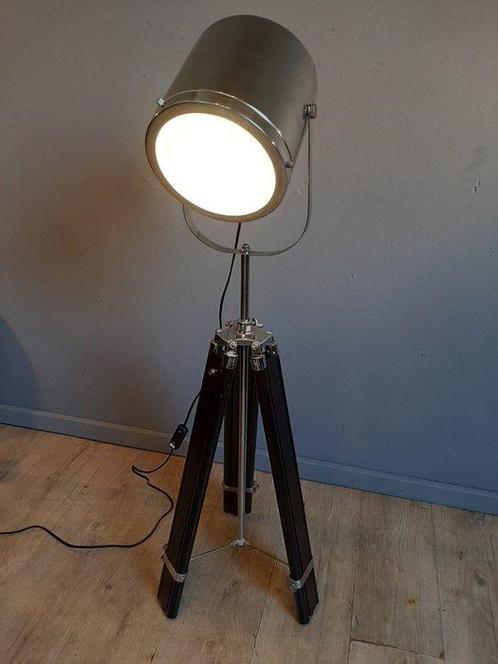Staande lamp - Scheeps / Theaterlamp - Glas, Metaal -, Antiek en Kunst, Curiosa en Brocante