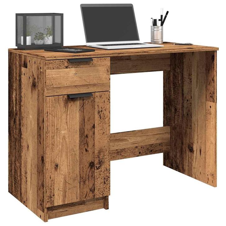 vidaXL Bureau 100x50x75 cm bewerkt hout oud houtkleurig, Huis en Inrichting, Bureaus, Nieuw, Verzenden