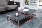 Salontafel ELEMENTS 65-75cm set van 2 antraciet koper -, Huis en Inrichting, Tafels | Salontafels, Ophalen of Verzenden, Nieuw