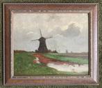 Gert Stegeman (1858-1940) - Molen in polder, Antiek en Kunst, Kunst | Schilderijen | Klassiek