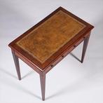 Sidetable of kleine schrijftafel met 2 laden en groenbruin l, Antiek en Kunst, Ophalen of Verzenden