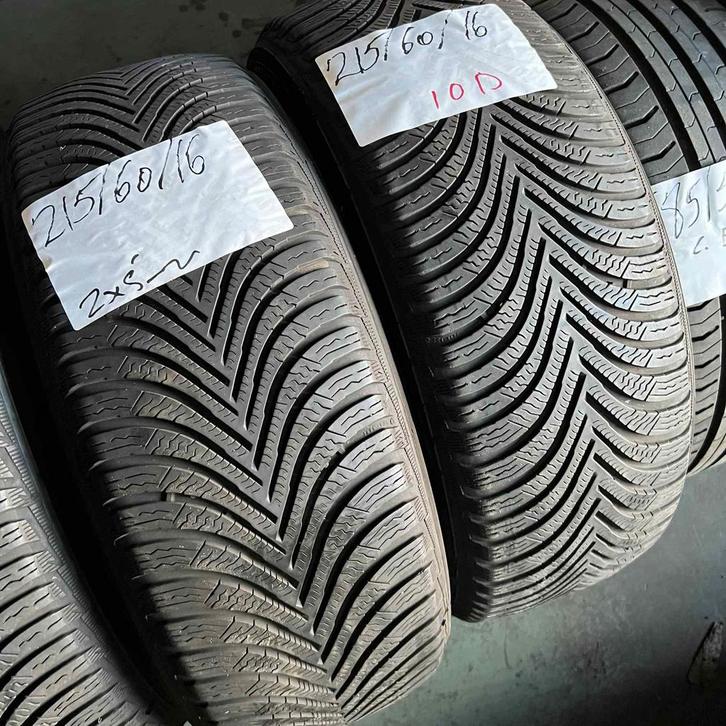 2 x Michelin Alpin 5 215-60-16 Winterbanden 5mm, Auto-onderdelen, Banden en Velgen, 16 inch, Winterbanden, 215 mm, Personenwagen