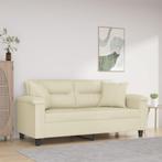 vidaXL Tweezitsbank met sierkussens 140 cm kunstleer, Huis en Inrichting, Verzenden, 150 tot 200 cm, Leer, Nieuw