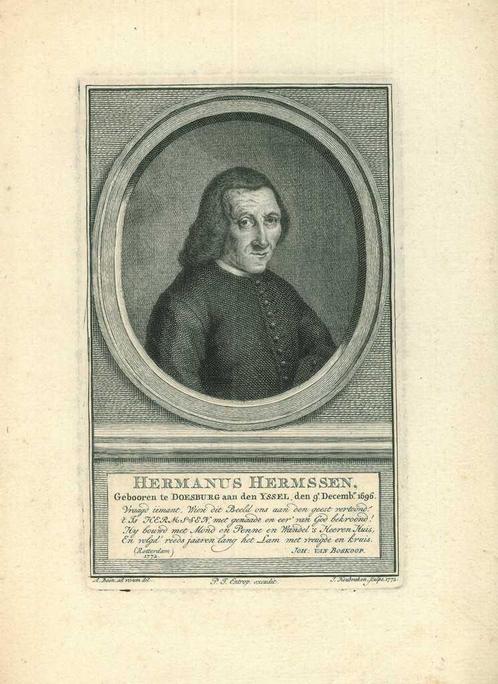 Portrait of Hermanus Hermsen, Antiek en Kunst, Kunst | Etsen en Gravures