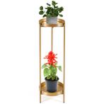 Moderne Bloemenstandaard met 2 Metalen Dienbladen Plantenhou