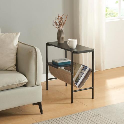 Bijzettafel Samnanger 60x28x53 cm zwart en grijs [en.casa], Huis en Inrichting, Tafels | Bijzettafels, Nieuw, Verzenden