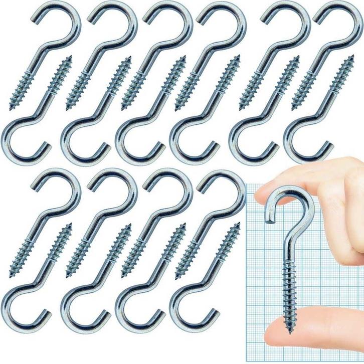 Schroefhaken 80mm - 20 stuks verzinkte uitvoering, Doe-het-zelf en Verbouw, IJzerwaren en Bevestigingsmiddelen, Verzenden