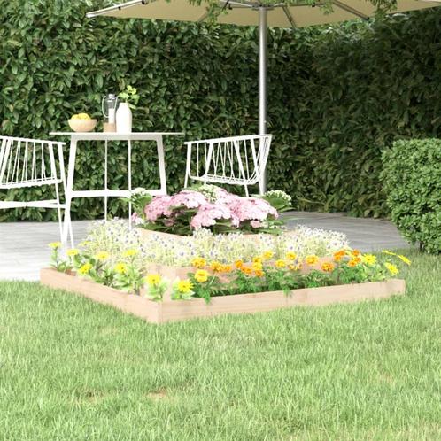 vidaXL Plantenbak 110x110x27 cm massief grenenhout, Tuin en Terras, Bloembakken en Plantenbakken, 100 cm of meer, Nieuw, Hout