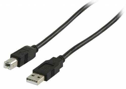 USB Kabel A Male - B Male rond 1.80 m zwart, Doe-het-zelf en Verbouw, Elektra en Kabels, Nieuw, Ophalen of Verzenden