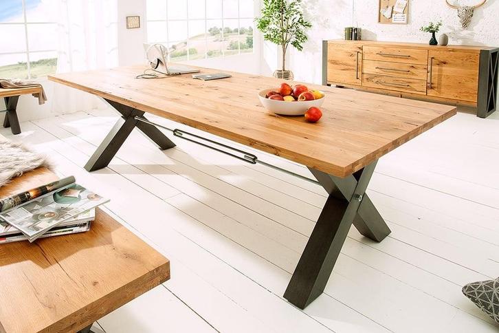 Eettafel Thor 240cm Wildeiken 55mm/ 38461, Huis en Inrichting, Tafels | Eettafels, Ophalen of Verzenden